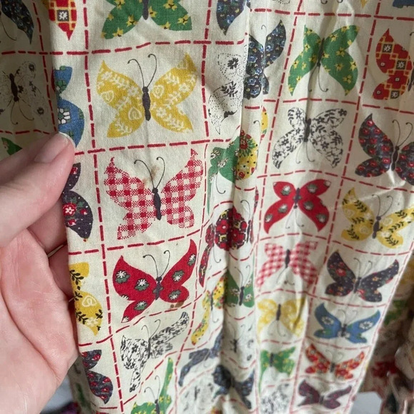 VTG 1950's Claire Evans Cotton Print Butterfly Dress Small - Picture 13 of 13